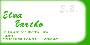 elma bartko business card